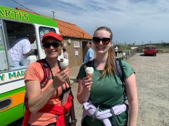 Mid morning ice cream stop near Happisburg Lifeboat Station